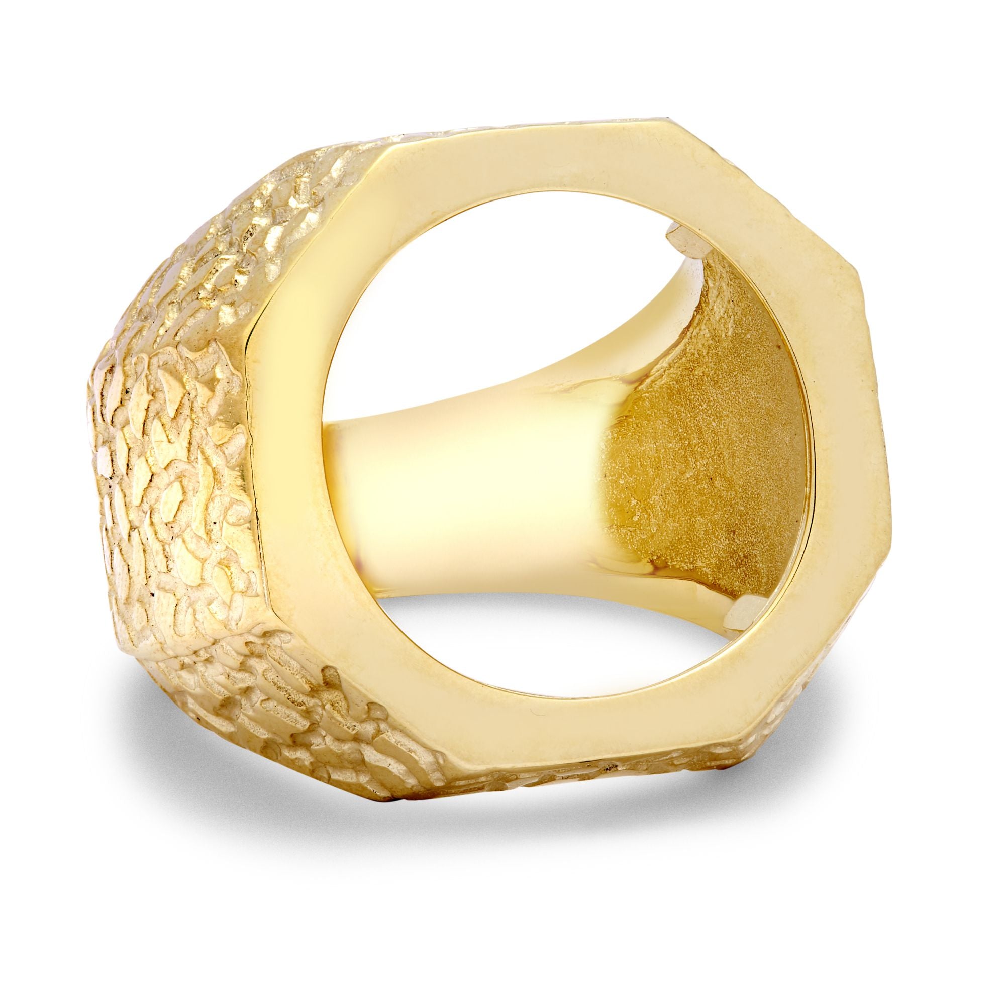 9ct Yellow Heavy Weight Half Sov Octagonal Ring Mount