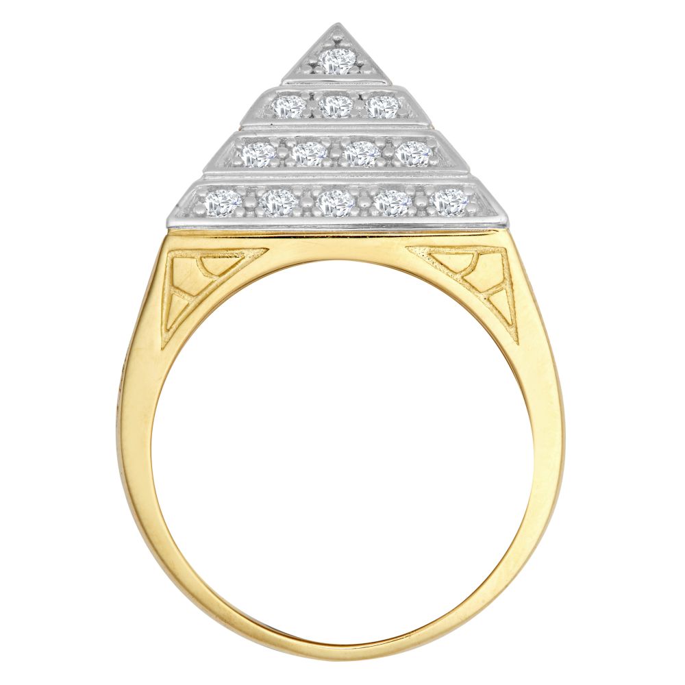 9ct Yellow Gold Half Ounce Cubic Zirconia Set Pyramid Ring