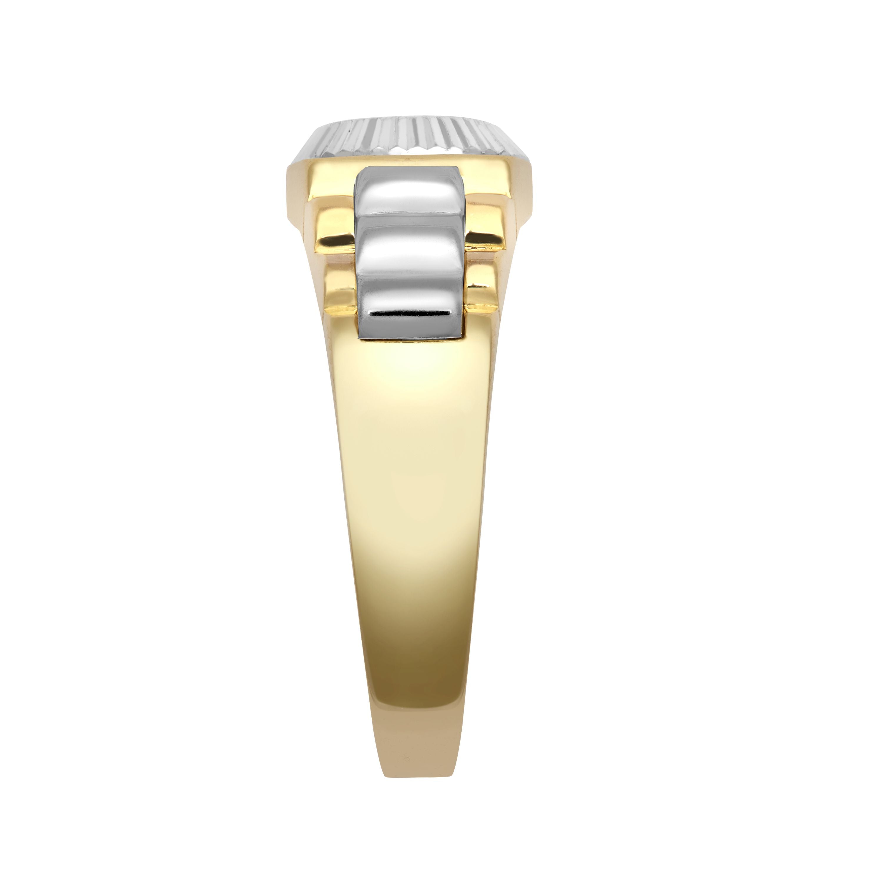 9ct Yellow & White Gold Cubic Zirconia Set Watch Strap & Bezel Ring