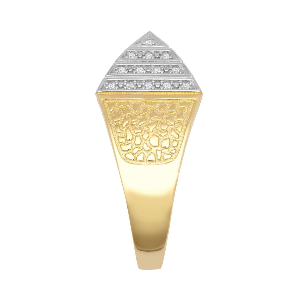 9ct Yellow Gold Cubic Zirconia Set Pyramid Ring