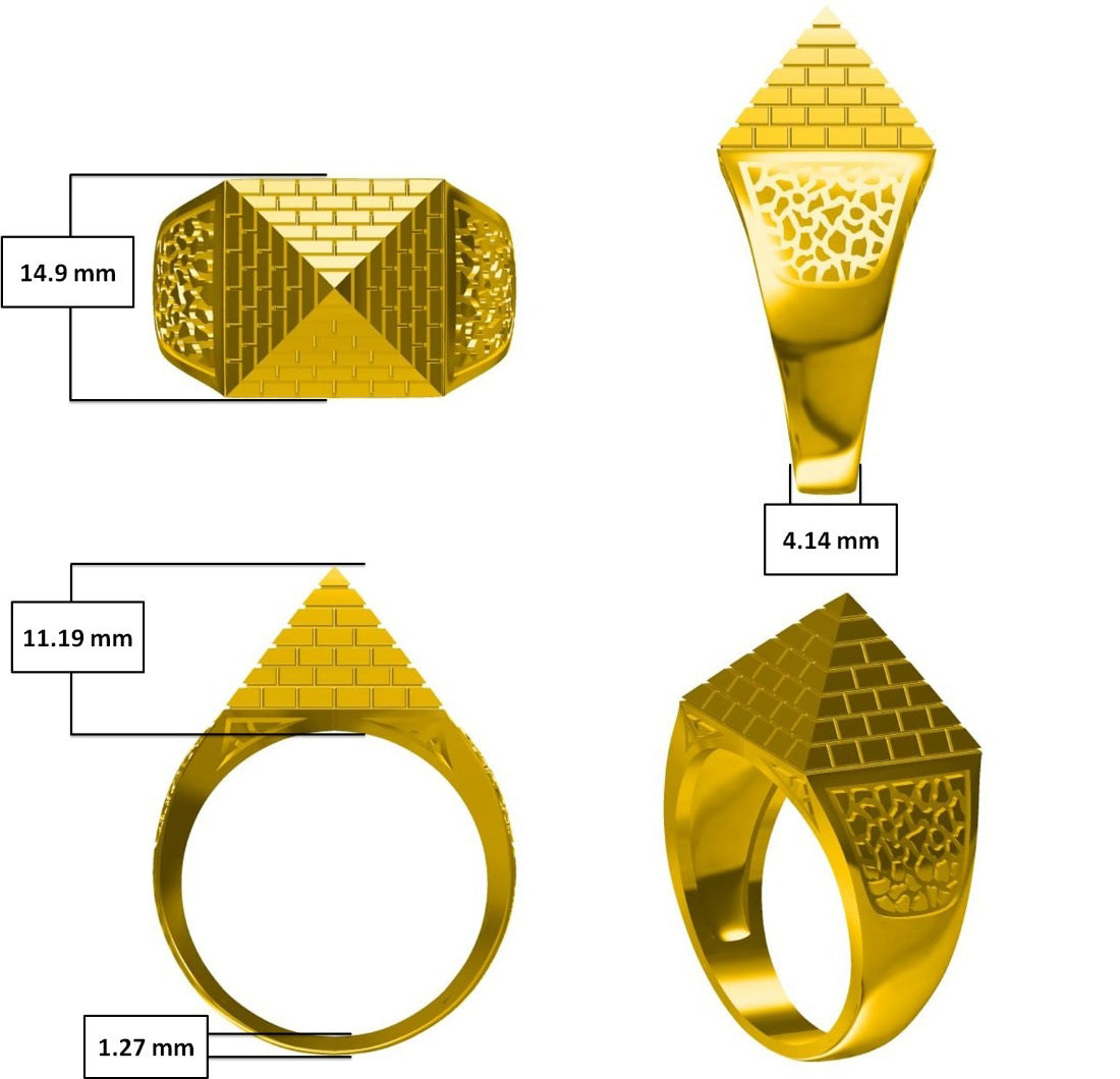 9ct Yellow Gold Pyramid Ring