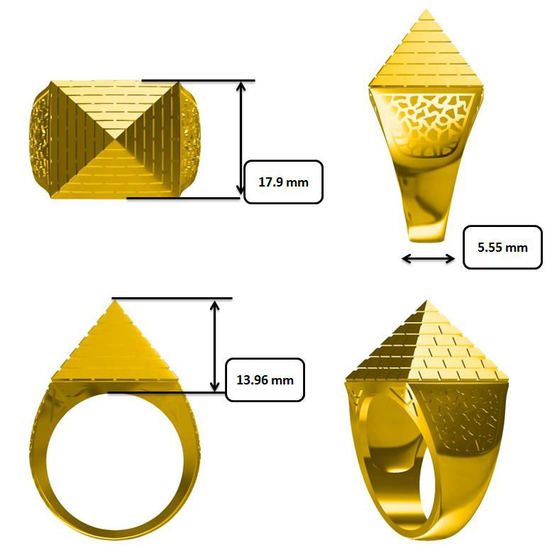 9ct Yellow Gold Half Ounce Pyramid Ring