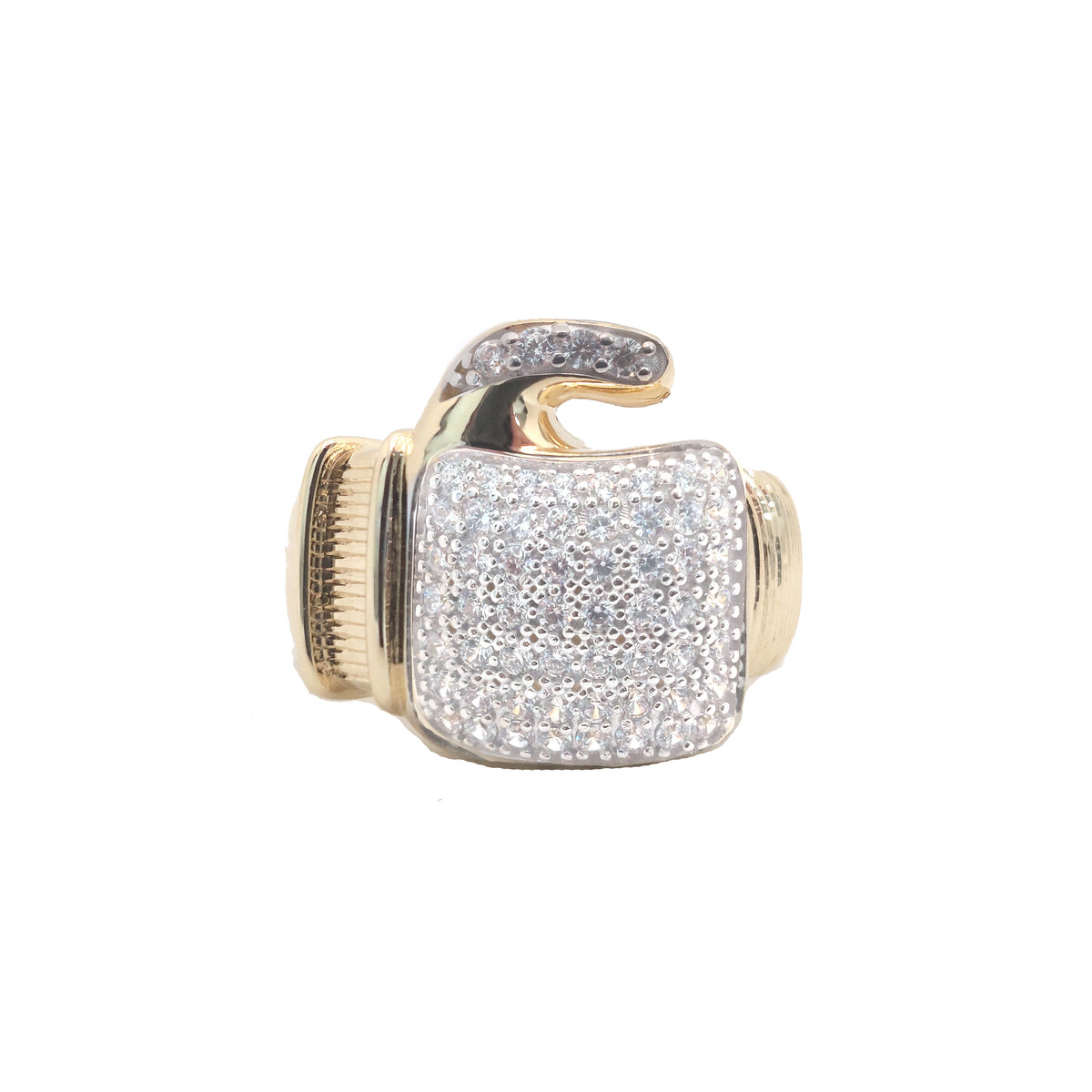 9ct Yellow Gold Cubic Zirconia Boxing Glove Ring