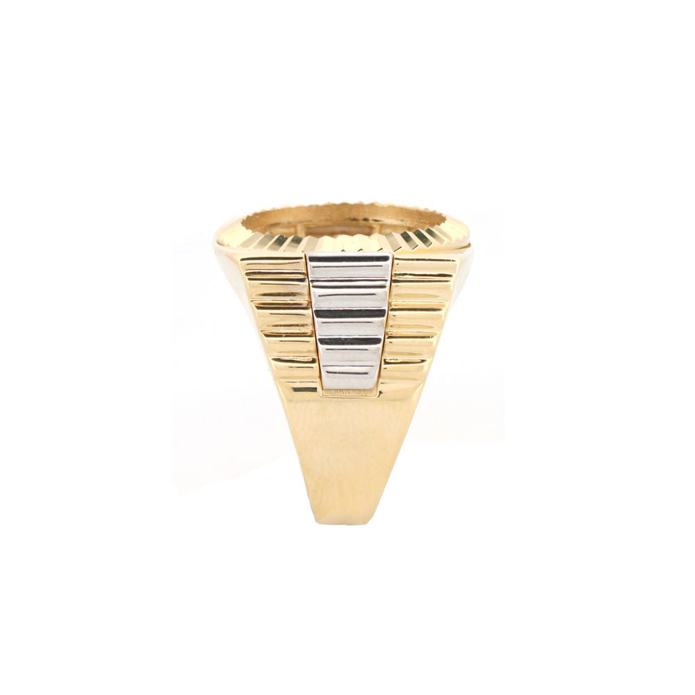 9ct 2 Colour Gold Half Sovereign Ring