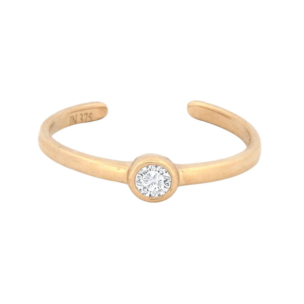 9ct Yellow Cubic Zirconia set toe ring