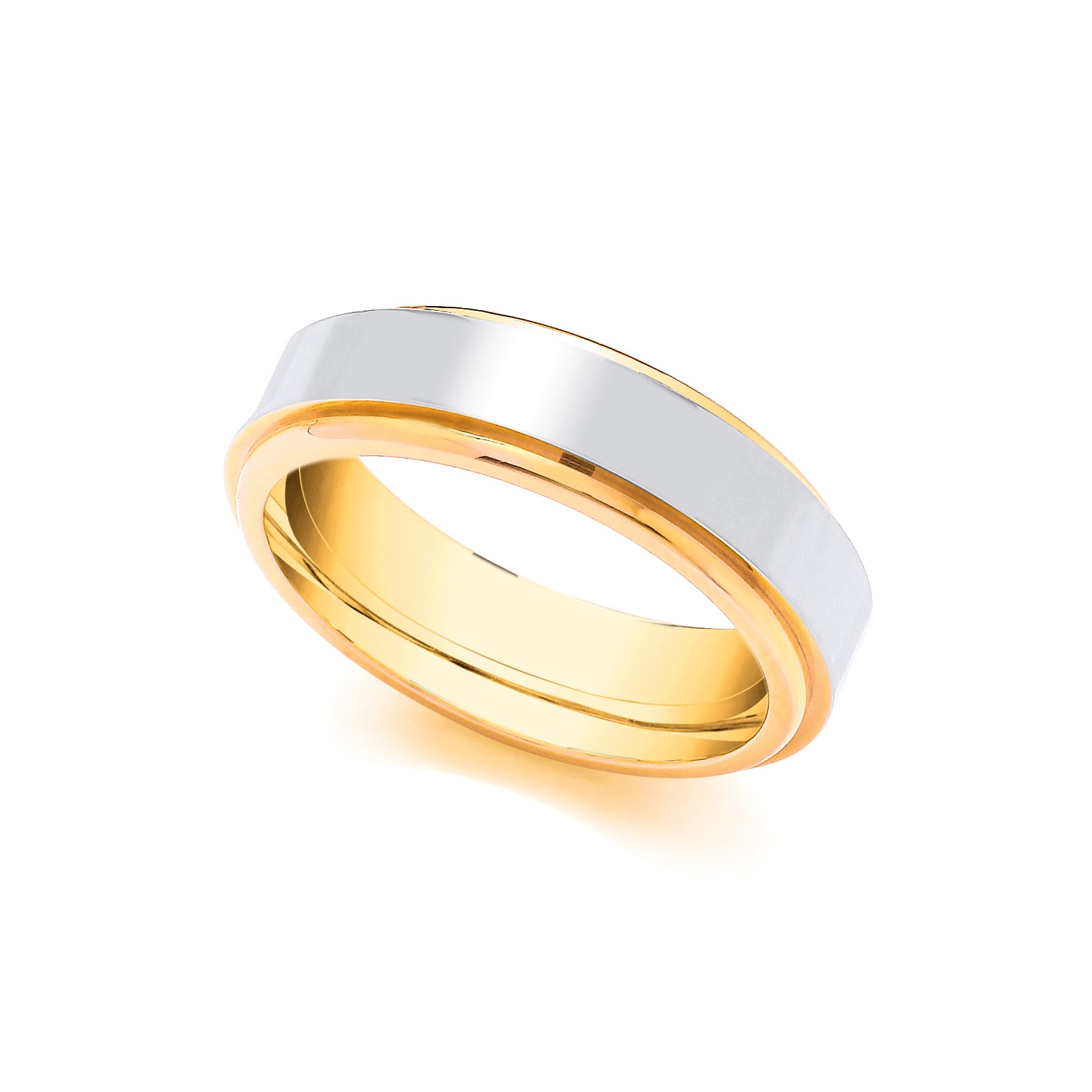 9ct Yellow and White Fancy Wedding Band