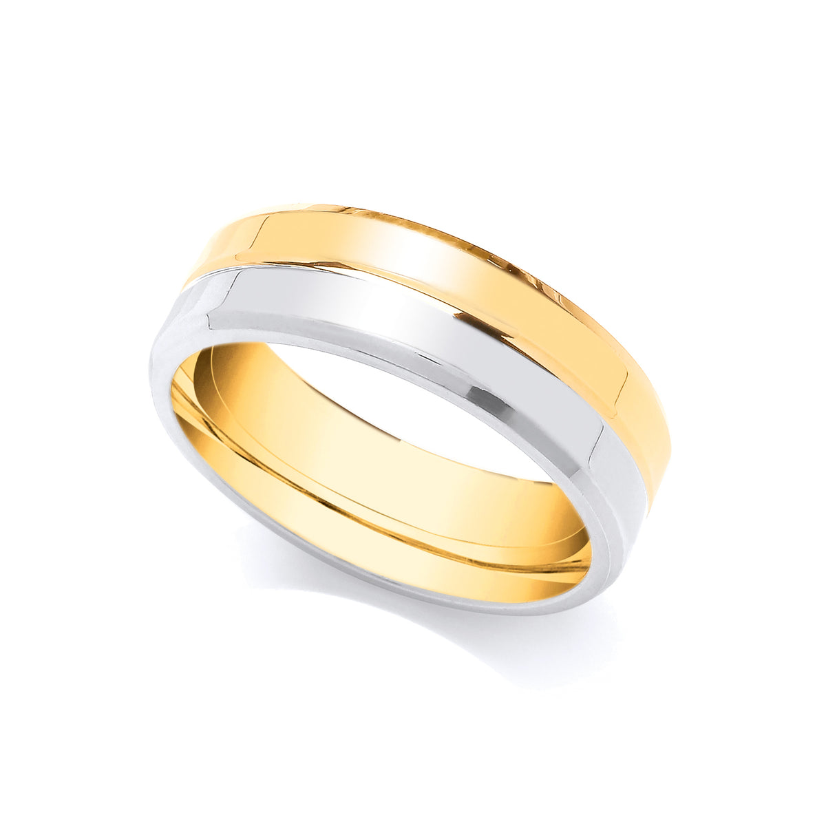 9ct Yellow and White Wedding Band