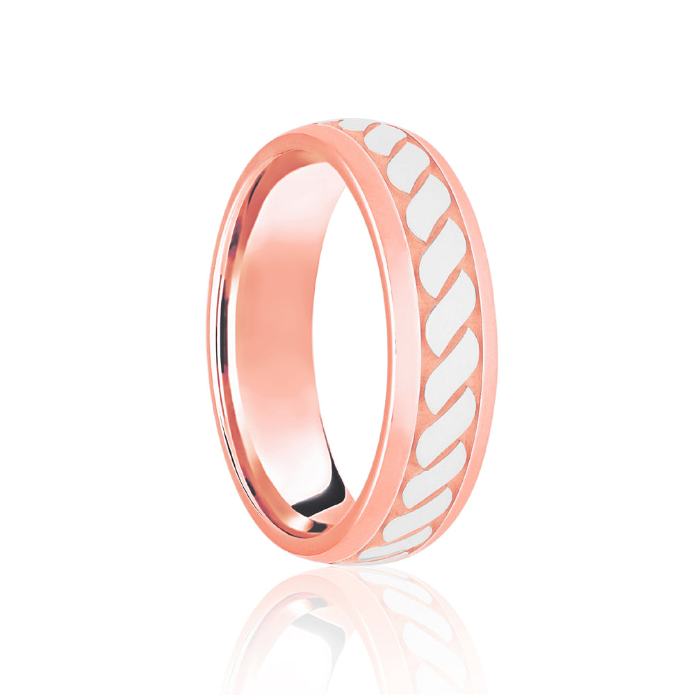 9ct Rose & Celtic Laser Engraved Wedding Band