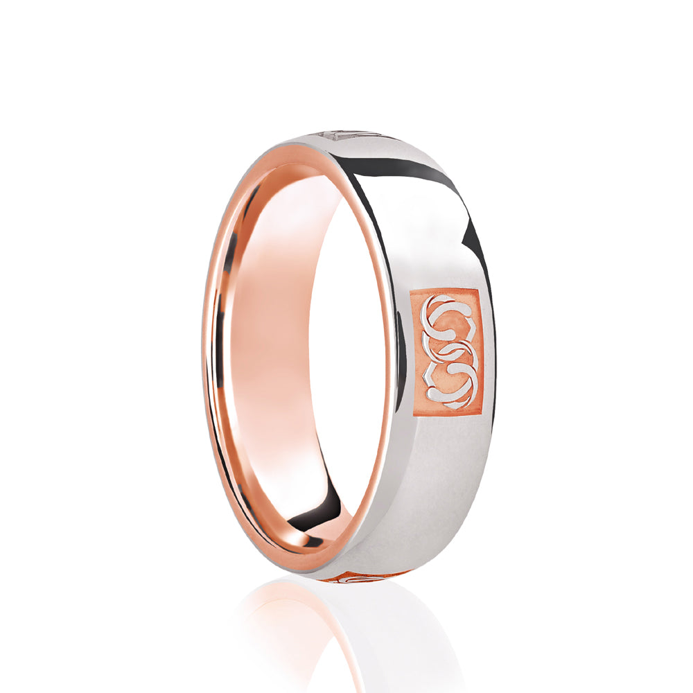 9ct Rose & Celtic Laser Engraved Wedding Band