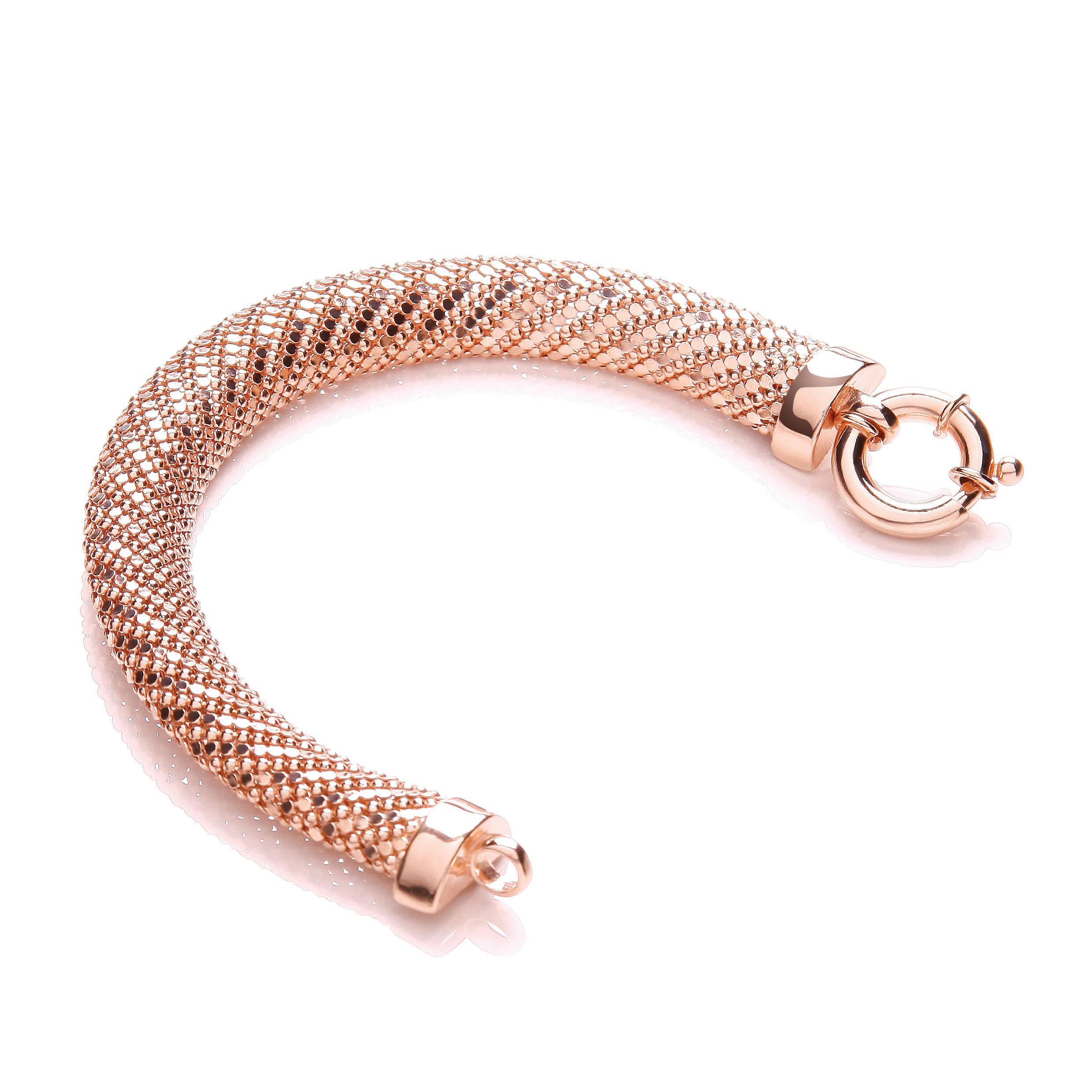 Rose Plated Mesh Bracelet - Silver