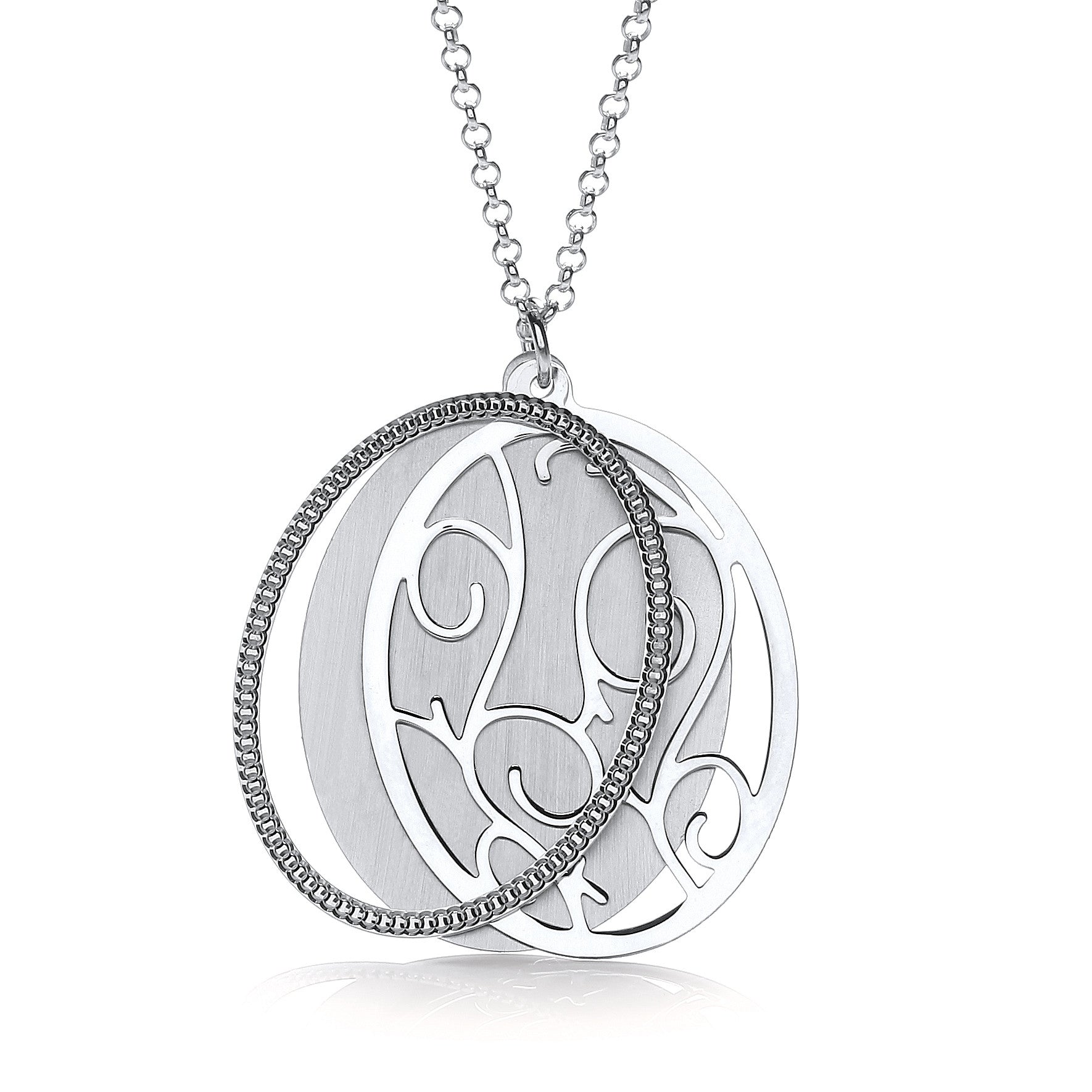 Big Oval with Slider 24" Necklace - Silver