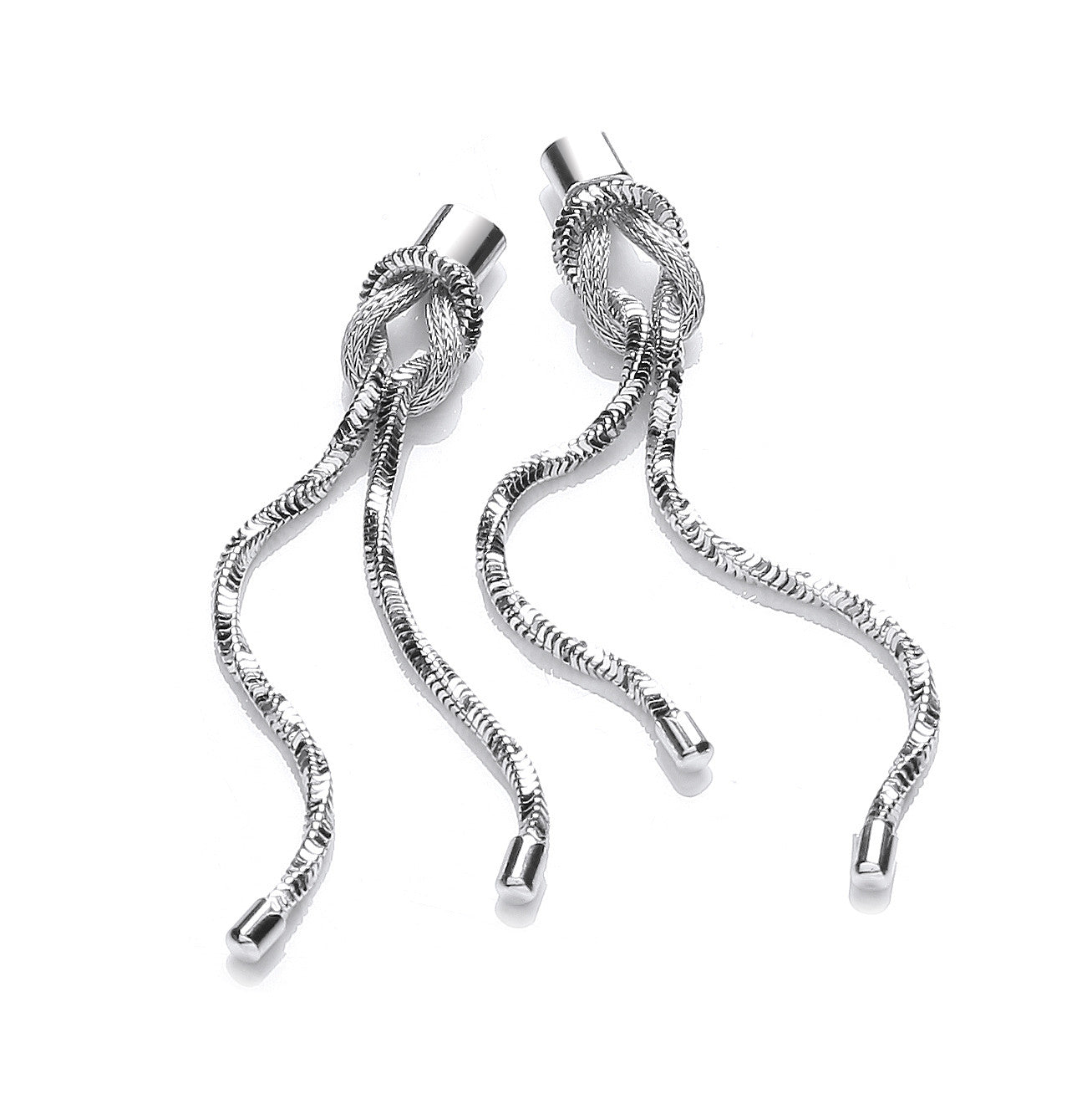 Two Strand Drop Earrings - Silver