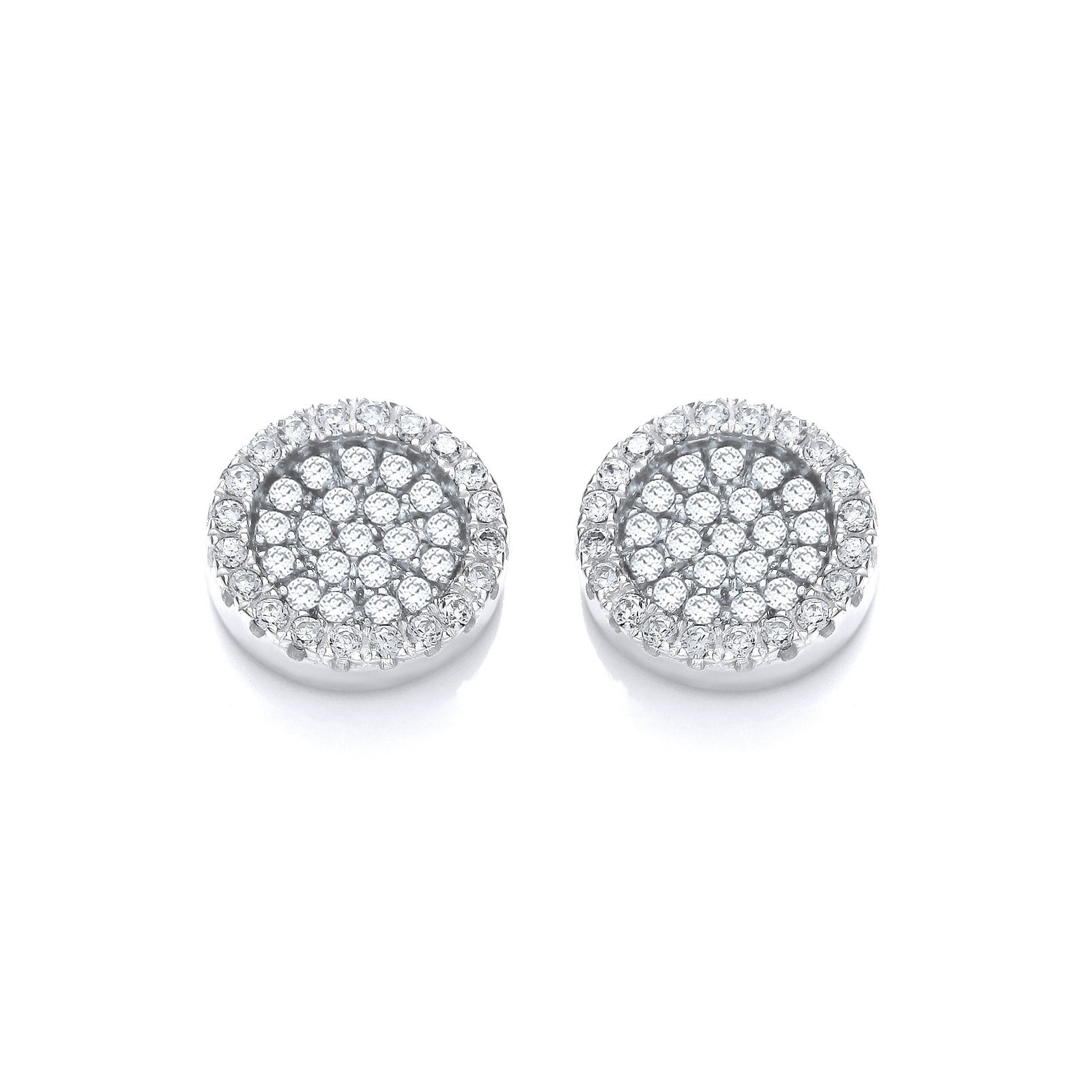 Micro Pave' Round Cz Stud Earrings