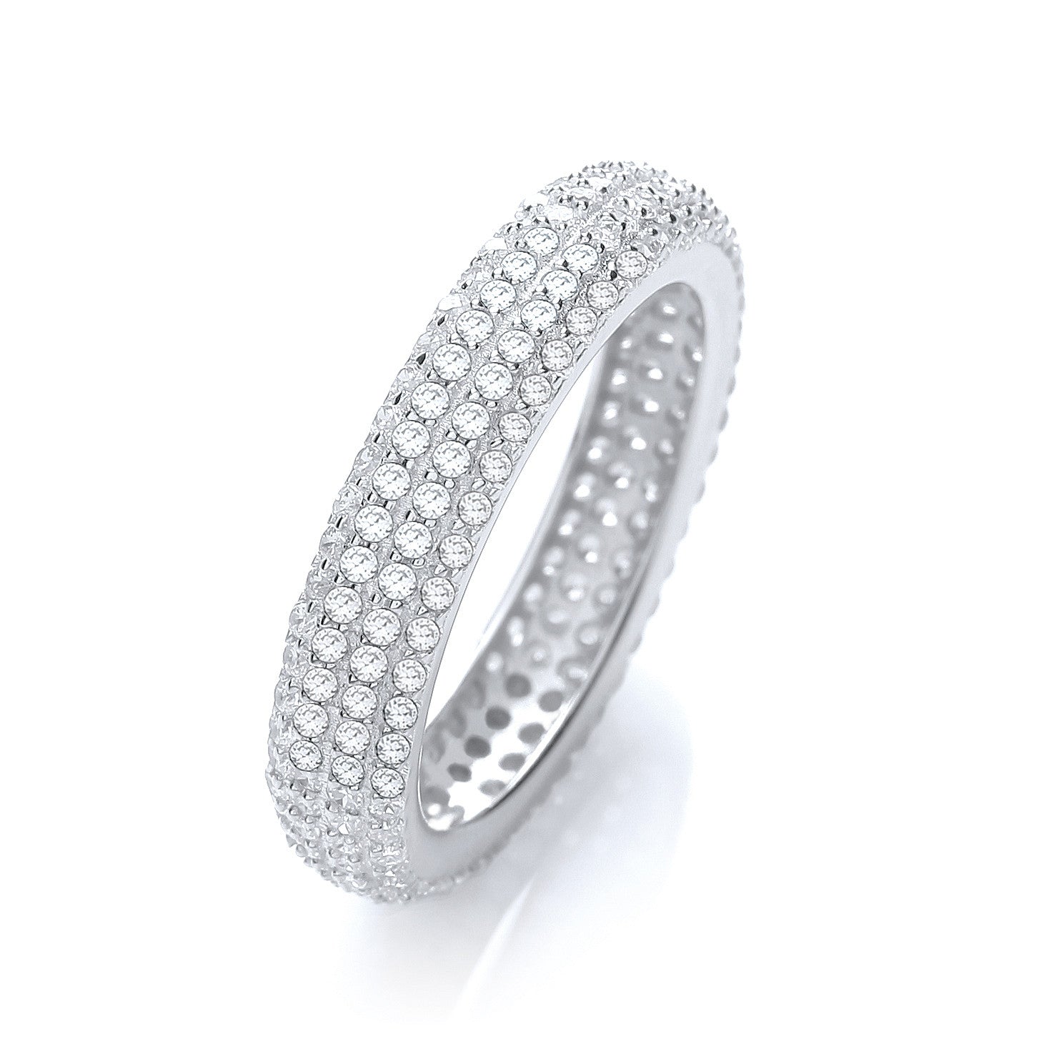 Micro Pave' Full ET Ring No Edge Cubic Zirconia - Silver