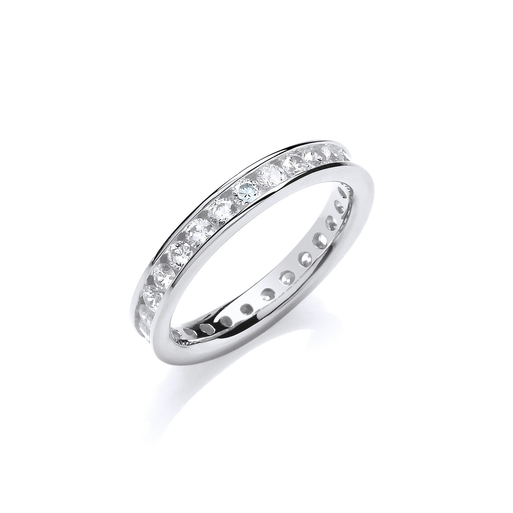 3mm Full ET Rd/Bril. Cubic Zirconia Silver Ring - Silver