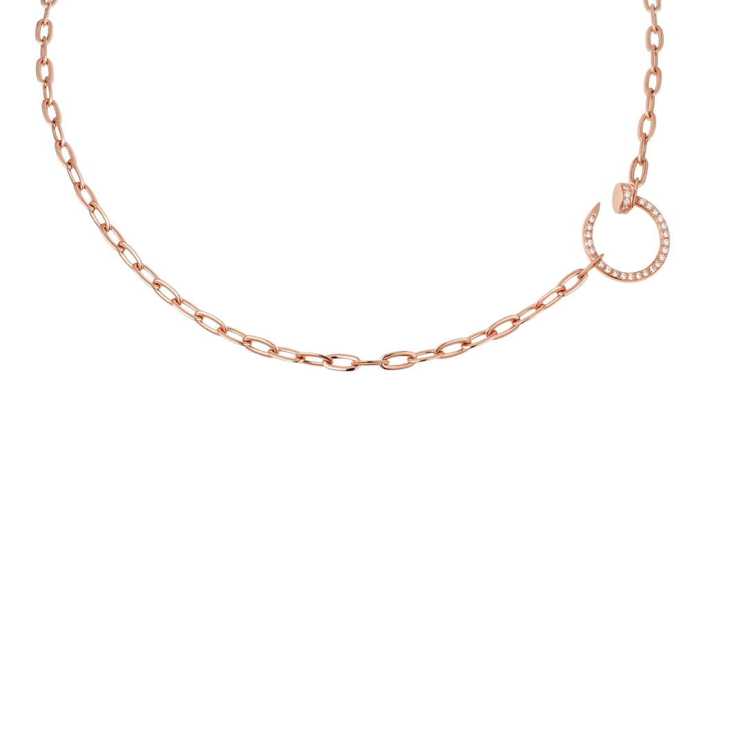 Cartier Juste Un Clou Necklace Paved Diamond 18ct Rose Gold