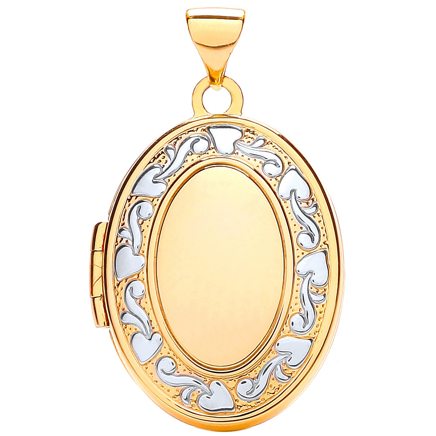 Yellow/White Oval Shaped Family Locket - 9ct Gold