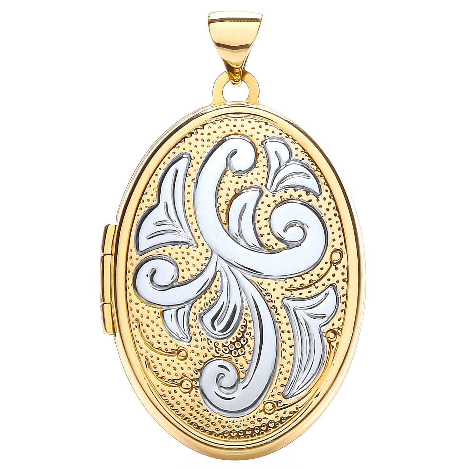 Yellow/White Oval Shaped Family Locket - 9ct Gold