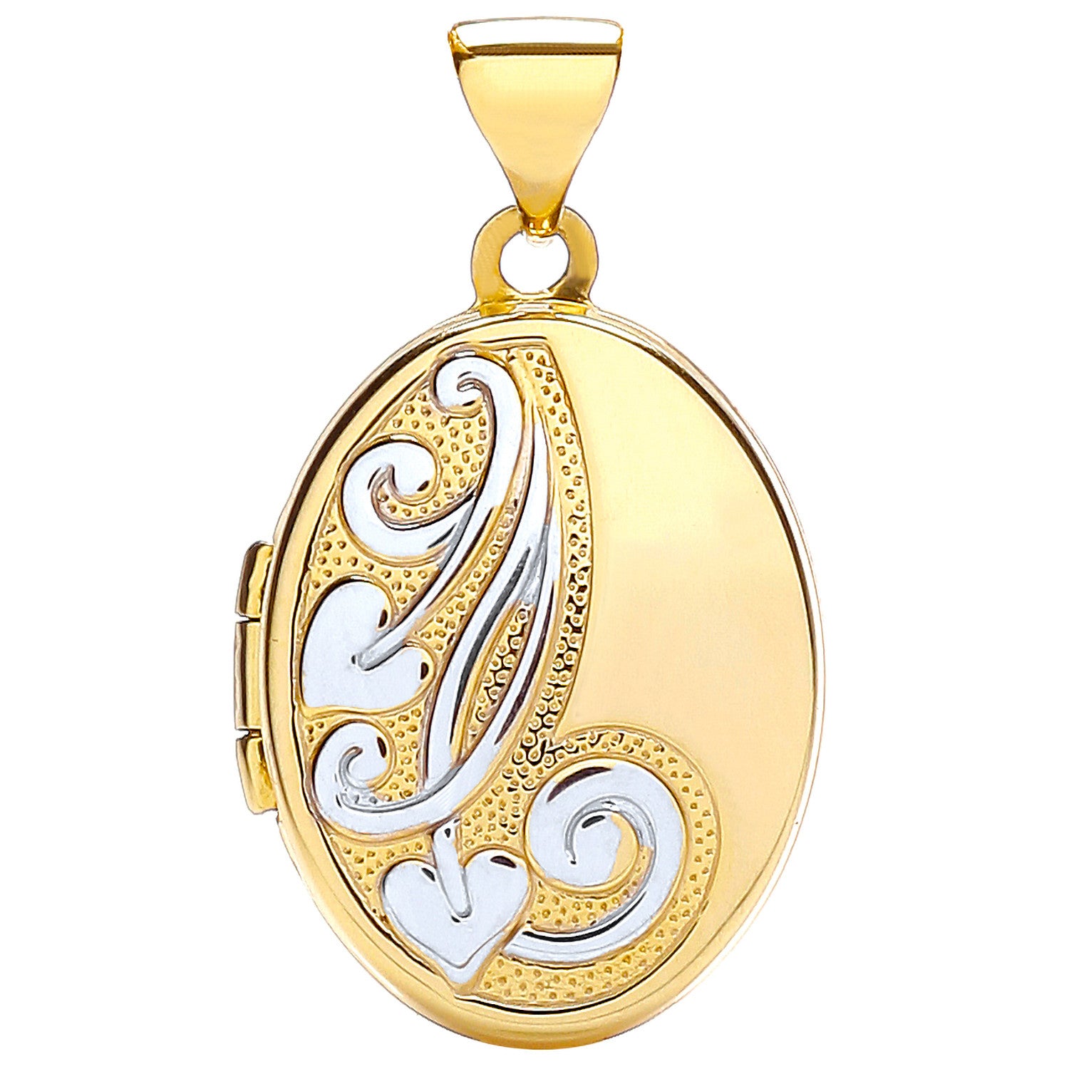 Yellow/White Oval Shaped Locket - 9ct Gold