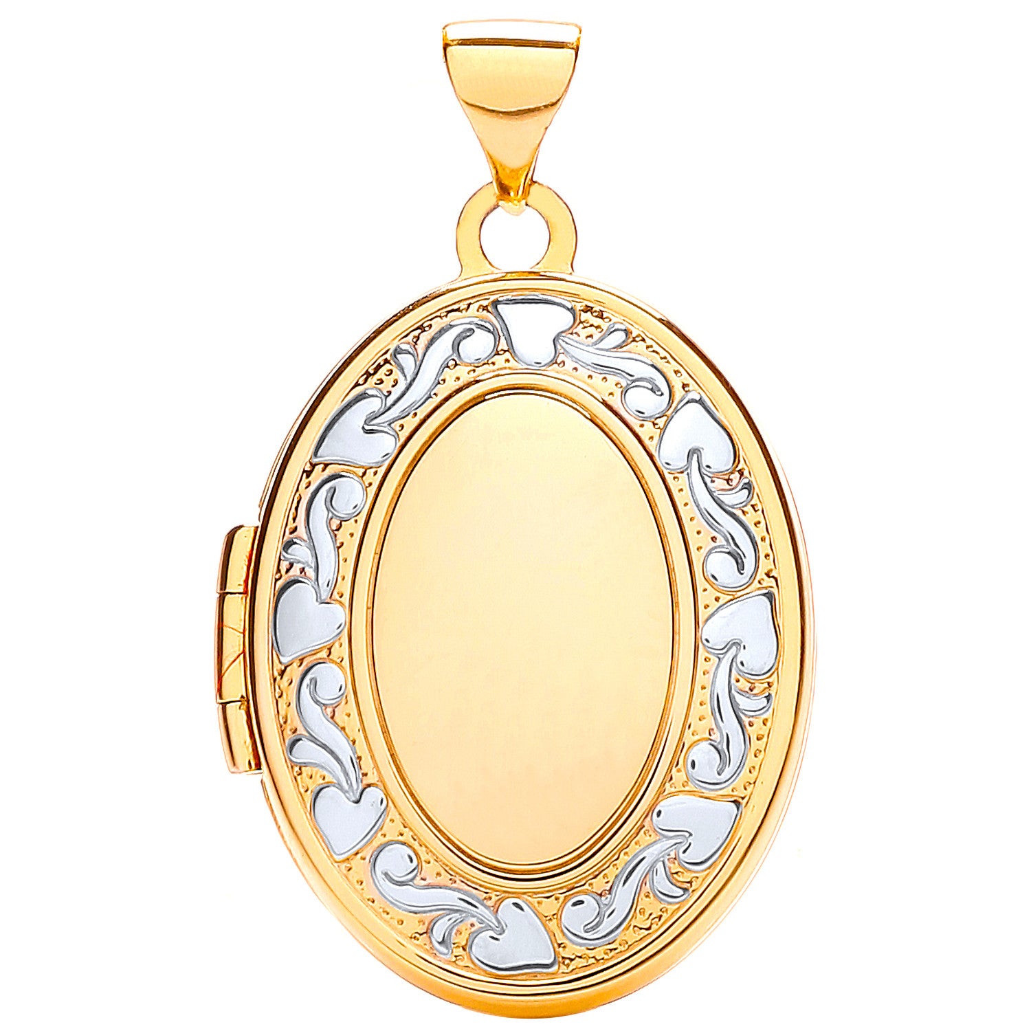 White/Yellow Oval Shaped Locket - 9ct Gold