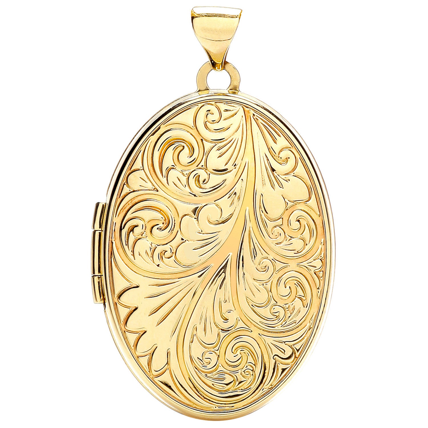 Yellow Gold Oval Locket with design - 9ct Gold