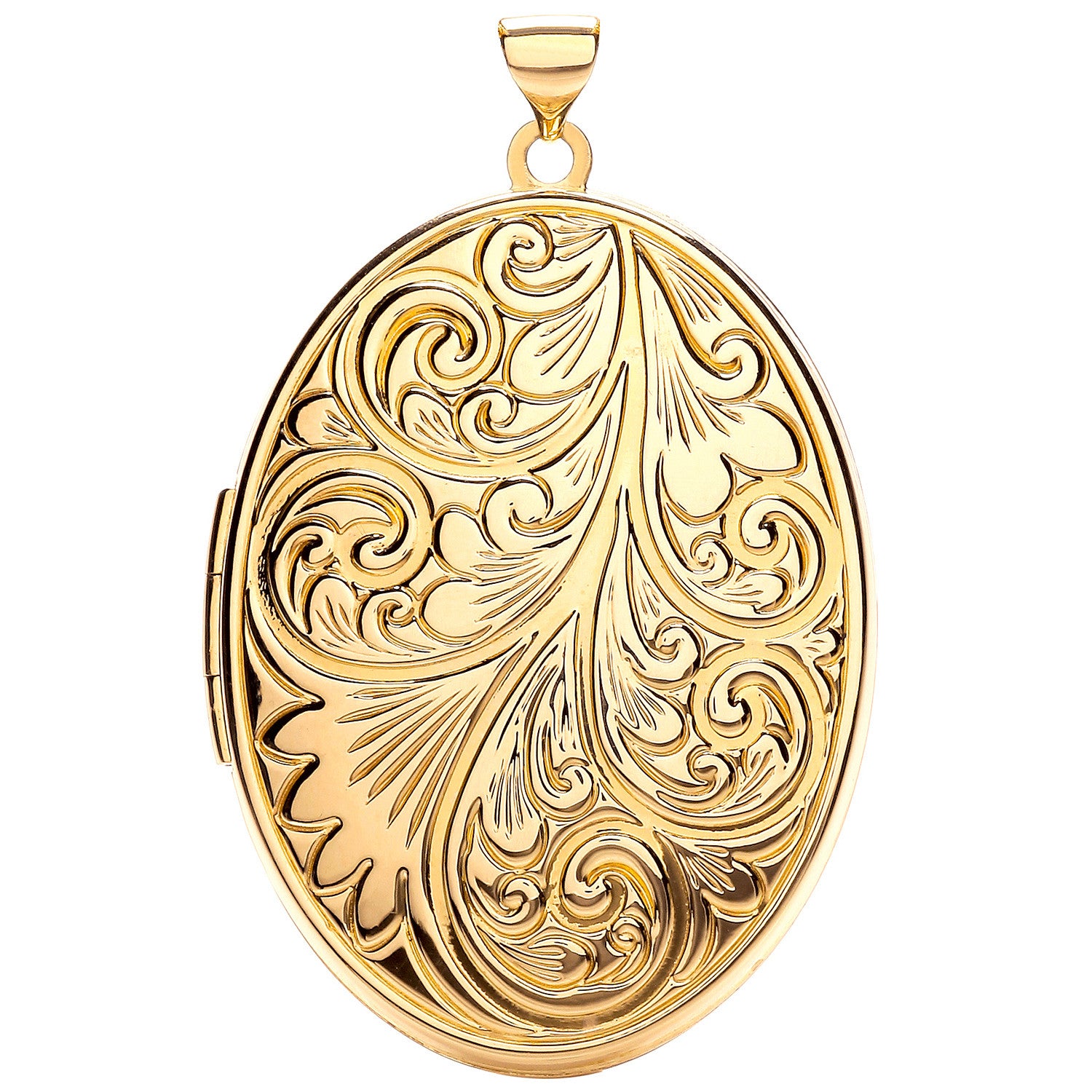 Yellow Gold Oval Locket with design - 9ct Gold