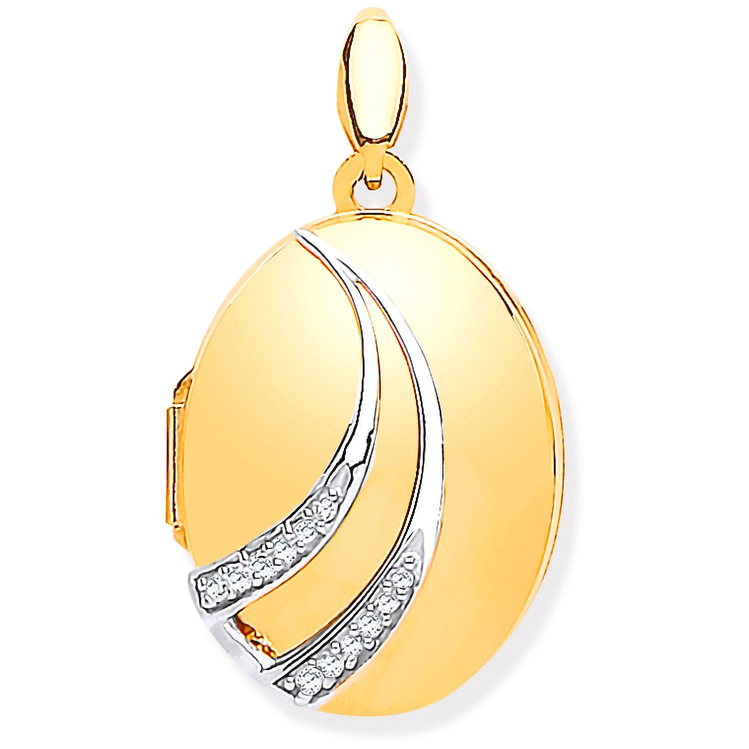 Yellow Gold & Diamonds Oval Locket - 9ct Gold