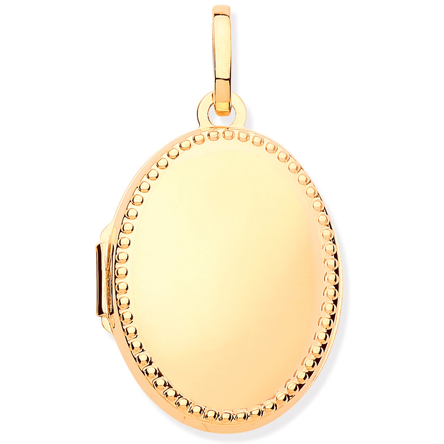 Yellow Gold Millgrain Edge Oval Locket - 9ct Gold