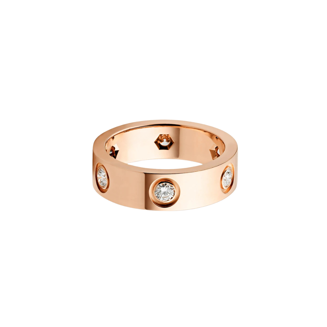 Cartier Love Ring 6 Diamonds 18ct Rose Gold