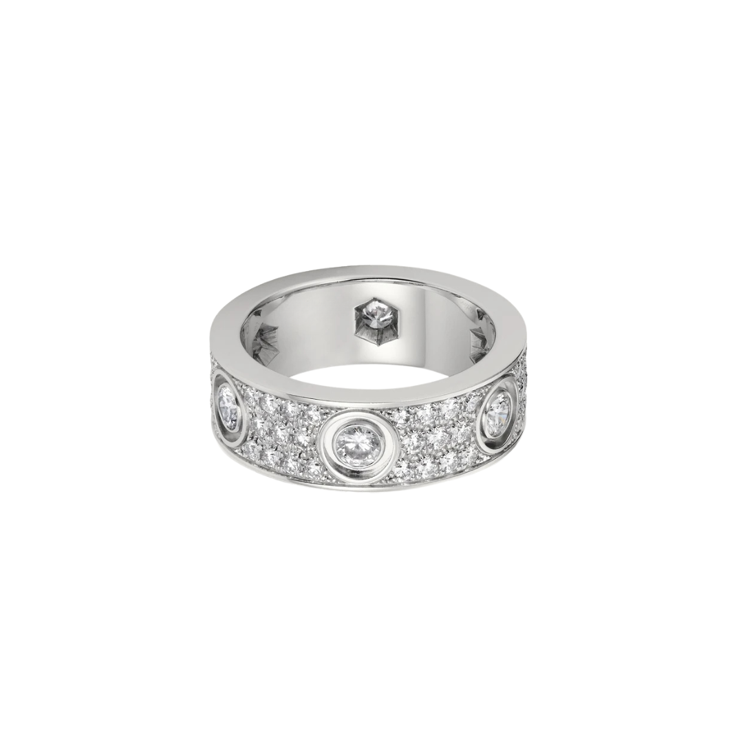 Cartier Love Ring Paved 6 Diamonds 18ct White Gold