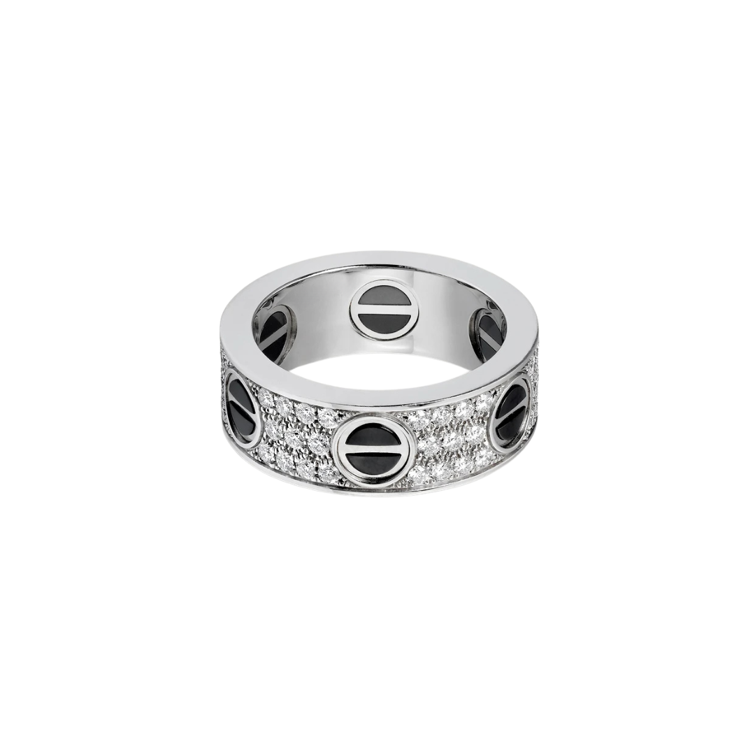 Cartier Love Ring Paved Diamonds Ceramic 18ct White Gold