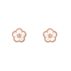 Boucles d'oreilles Lucky Spring Van Cleef & Arpels Fleur de prunier Nacre Or rose 18 carats
