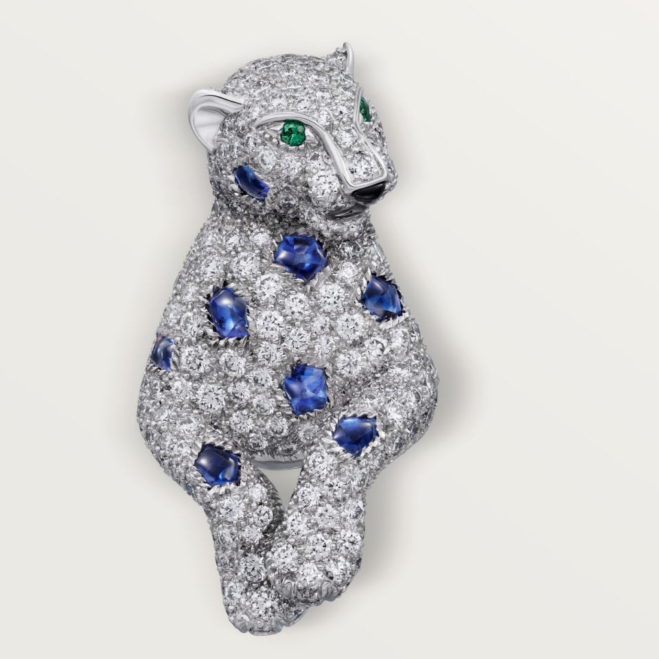 Cartier Panthère De Cartier Earrings Sapphire Paved