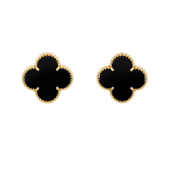Van Cleef & Arpels Magic Alhambra Earrings Onyx 18K Yellow Gold