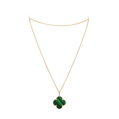 Van Cleef & Arpels Magic Alhambra Long Necklace 1 Motif Malachite 18K Yellow Gold