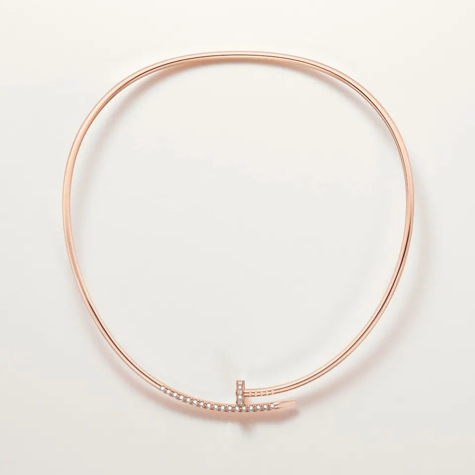 Cartier Juste un Clou Necklace Small Model Reverse-Set Diamonds 18K Rose Gold