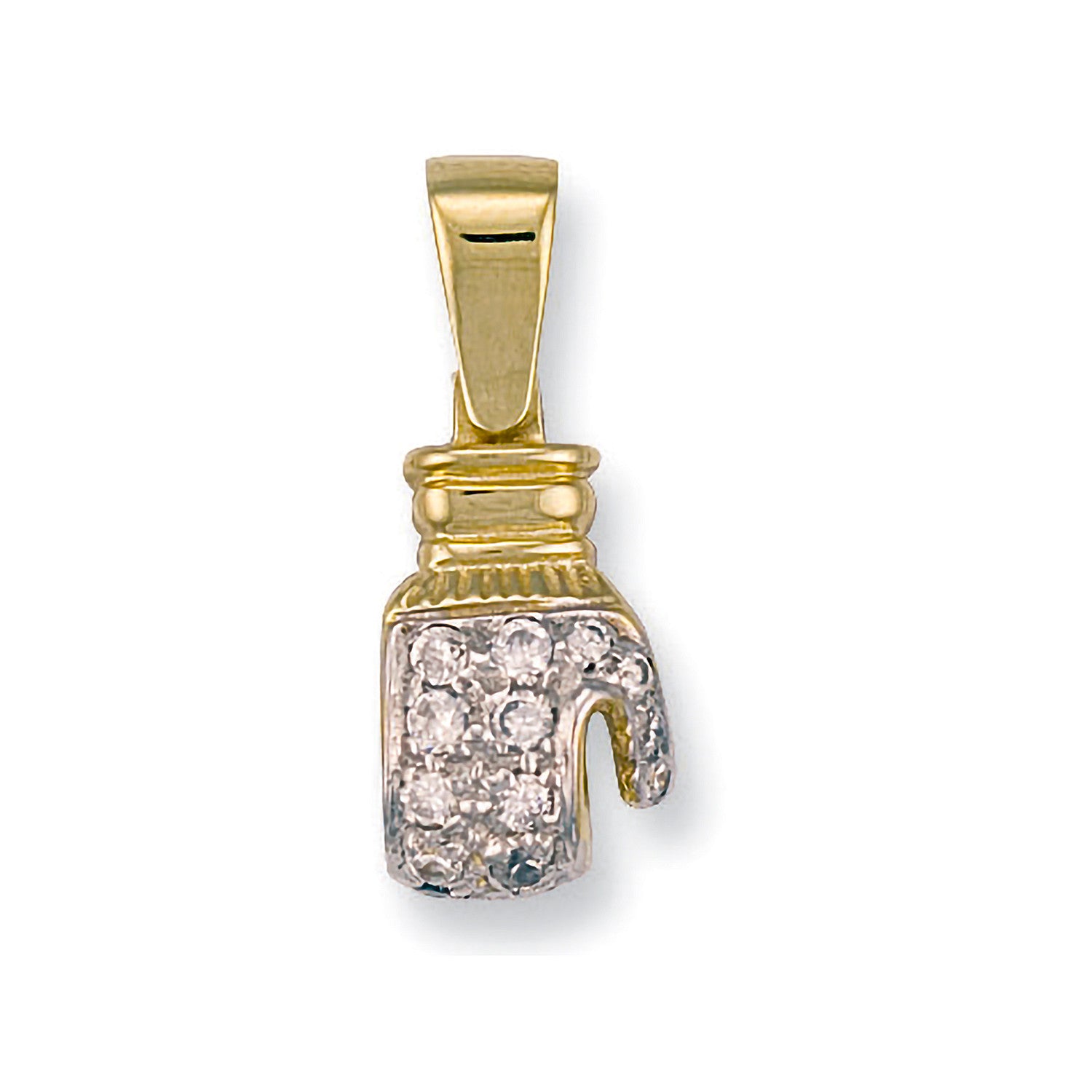 Yellow Gold Cubic Zirconia Boxing Glove Pendant - 9ct Gold