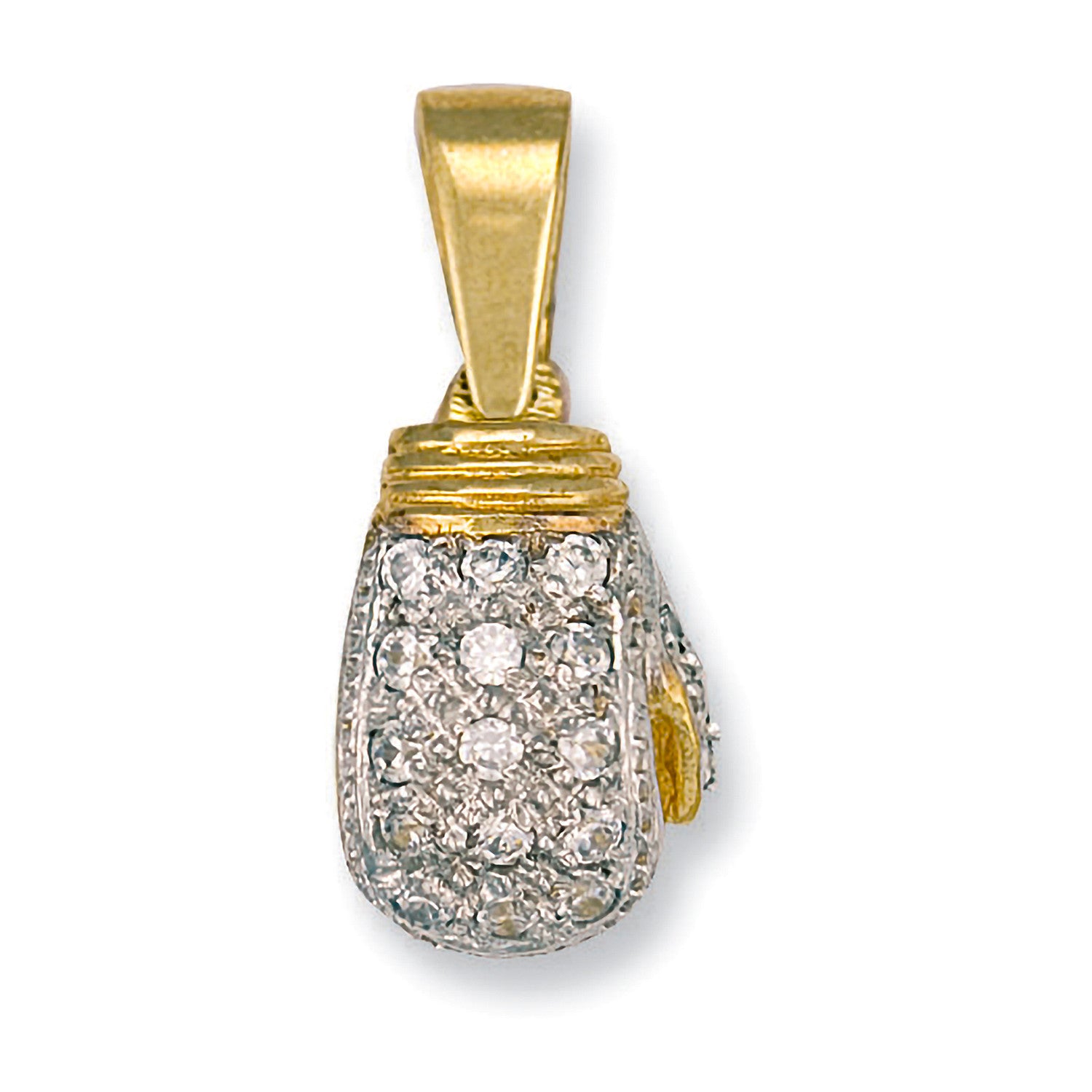 Yellow Gold Cubic Zirconia Boxing Glove Pendant - 9ct Gold