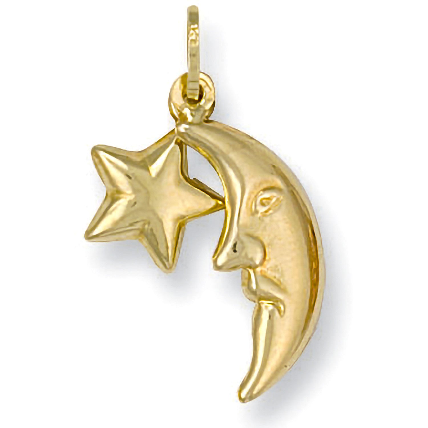 Yellow Gold Star & Moon Pendant - 9ct Gold
