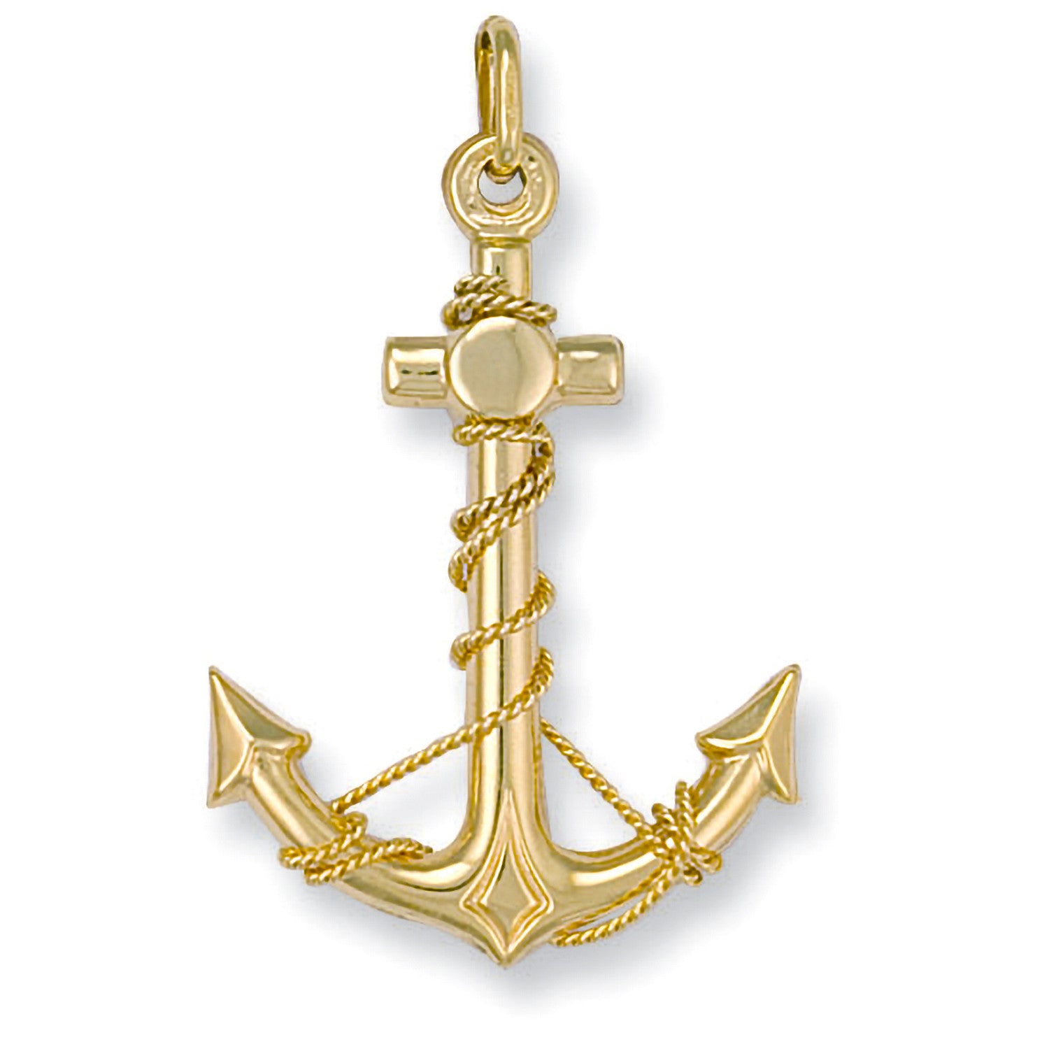 Yellow Gold Anchor Pendant - 9ct Gold