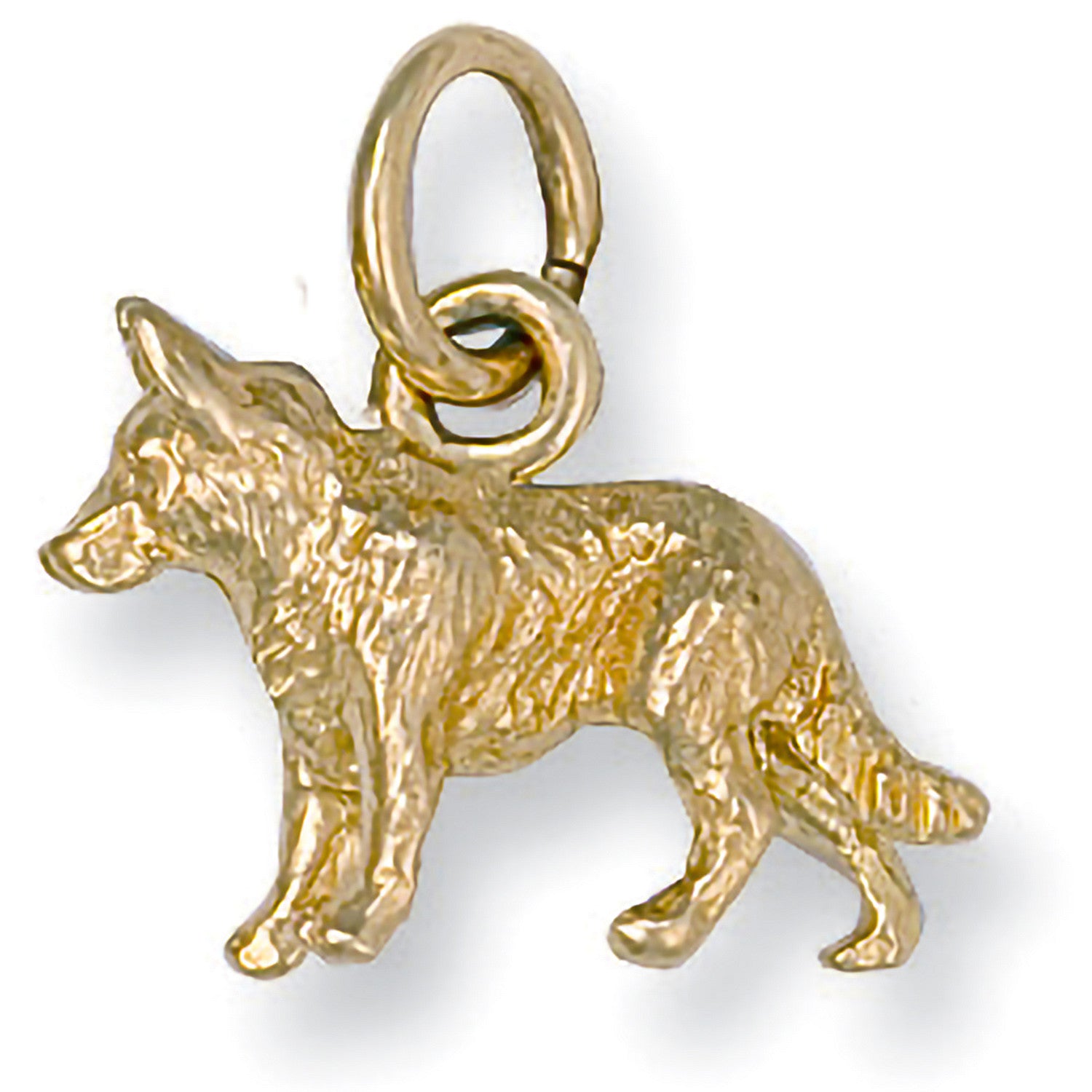Yellow Gold German Shepard Dog Pendant - 9ct Gold