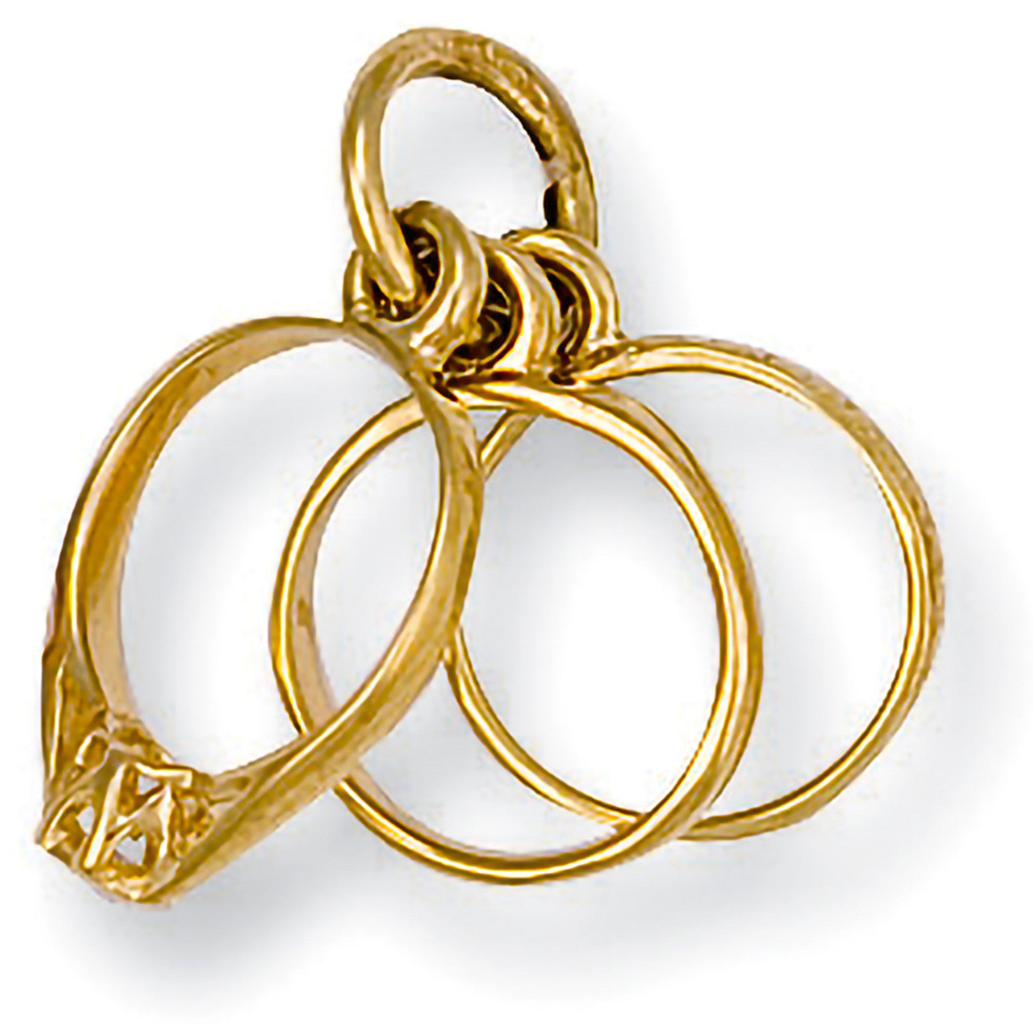 Yellow Gold Wedding Ring Set Pendant - 9ct Gold