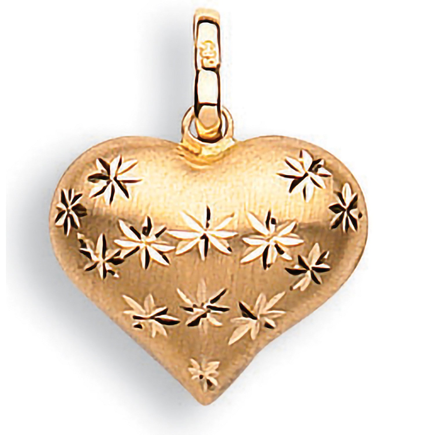 Yellow Gold D/C Heart Pendant - 9ct Gold