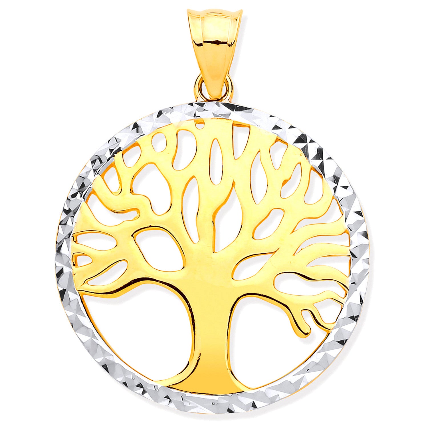 Yellow & White Gold Tree of Life Pendant - 9ct Gold