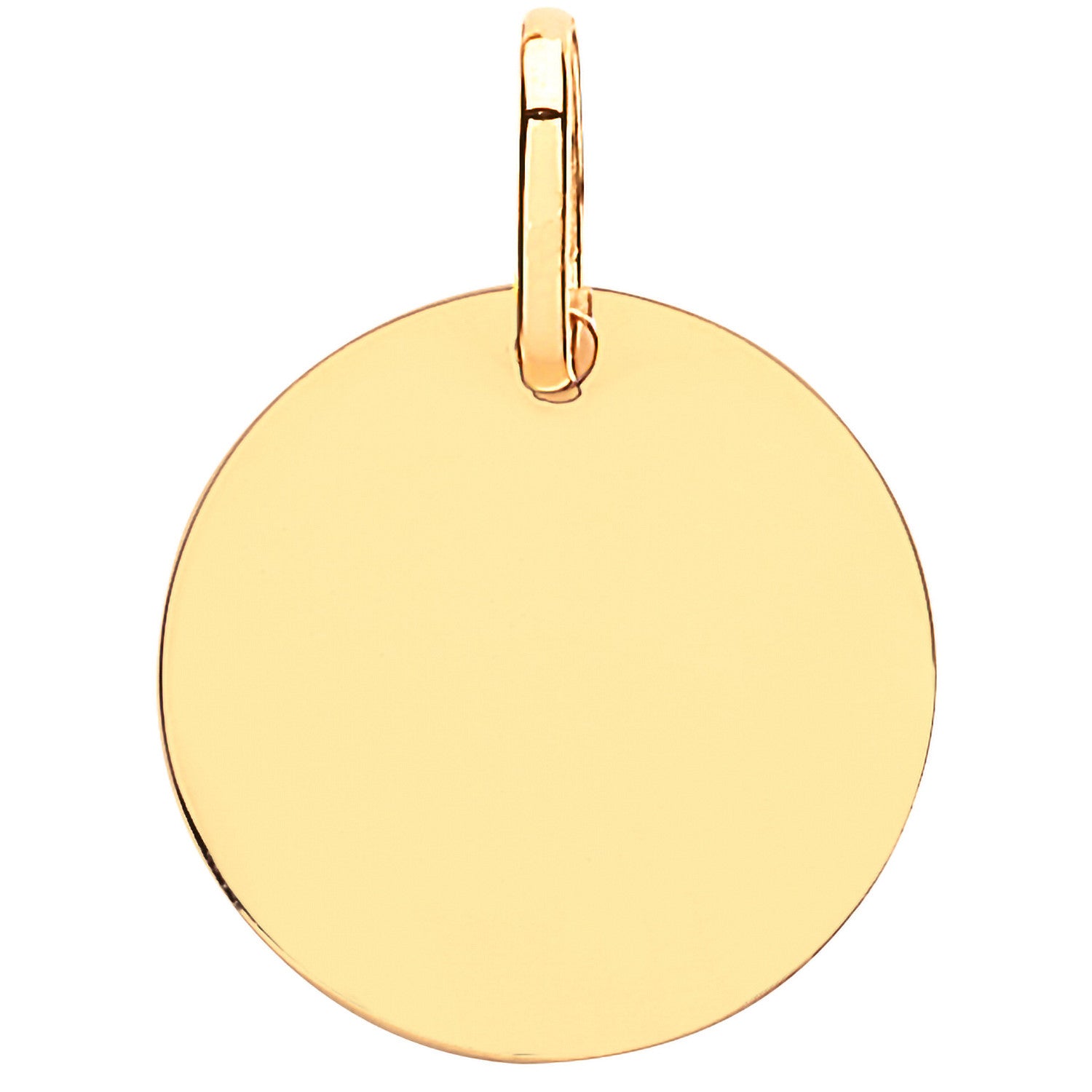 Yellow Gold 14mm Plain Round Pendant - 9ct Gold