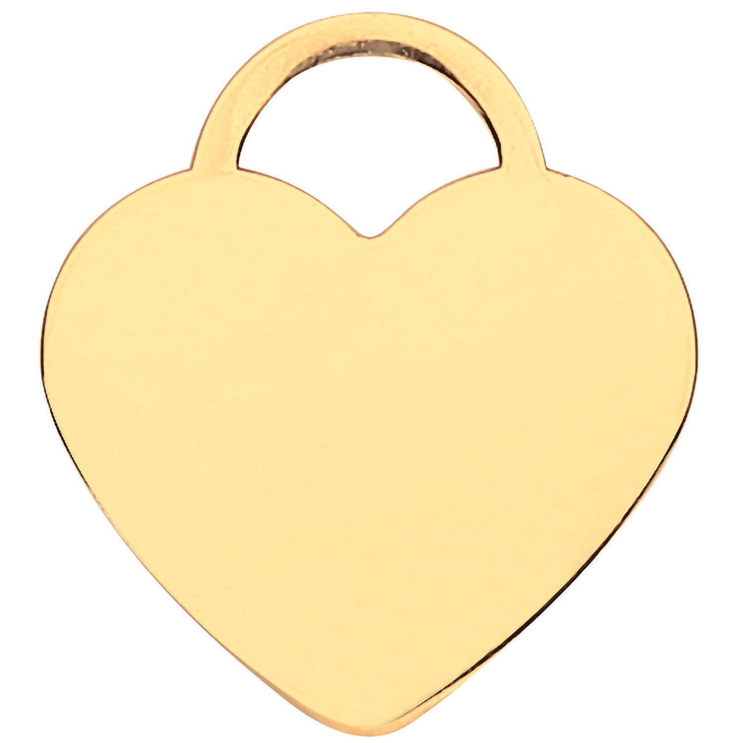 Yellow Gold Plain Heart Pendant - 9ct Gold