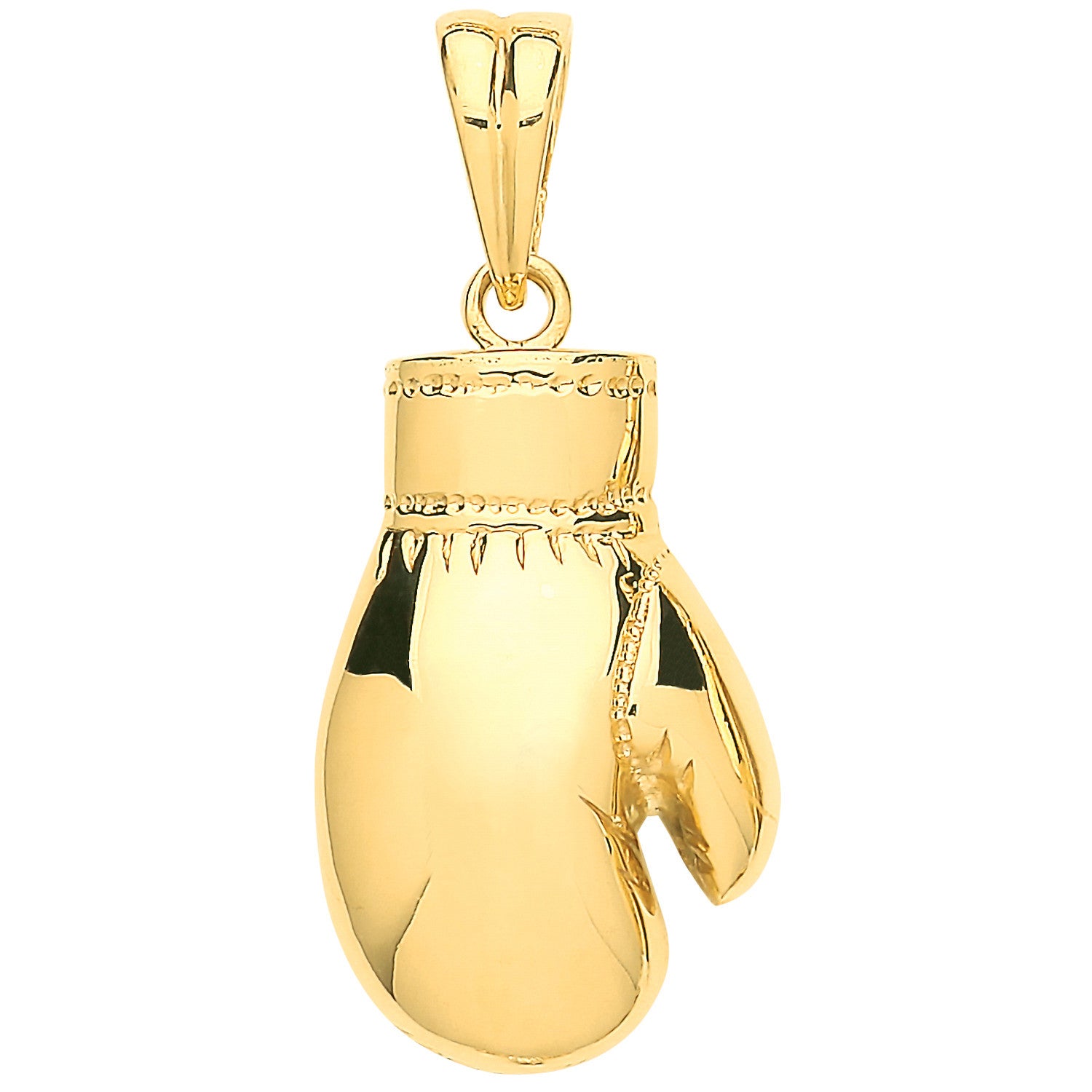 Yellow Gold Semi-Solid, Plain Boxing Glove Pendant - 9ct Gold