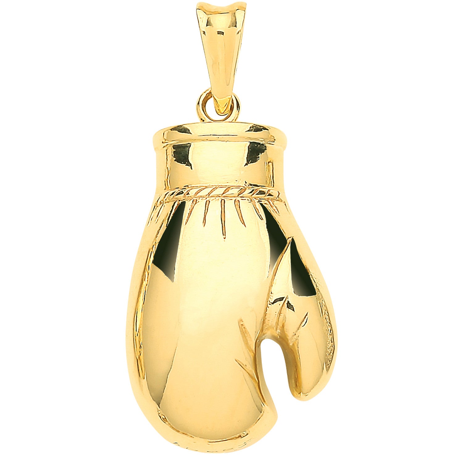 Yellow Gold Hollow, Plain Large Boxing Glove Pendant - 9ct Gold