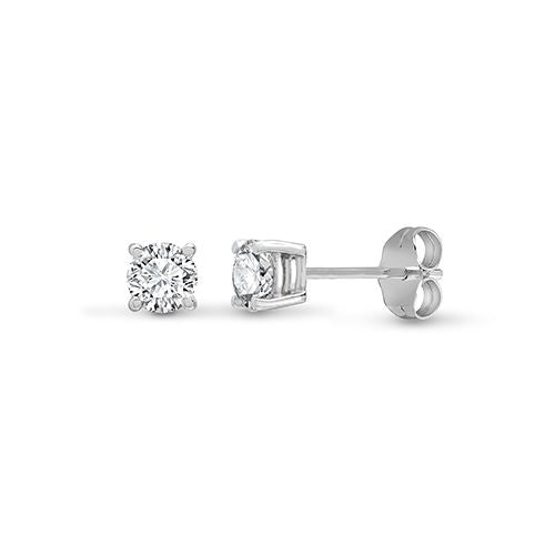 Platinum 950 0.50ct 4 Claw Natural Diamond Solitaire Stud Earrings