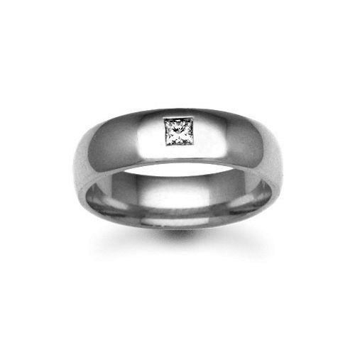 Platinum Natural Diamond 4pts Rubover set Wedding Ring